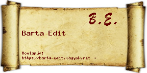 Barta Edit névjegykártya